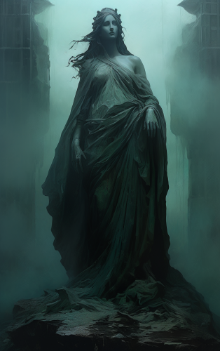 Beautiful Stone Sculpture in Cinematic Surrealism