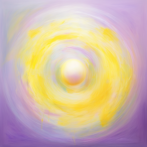 Glowing Circle of Lavendar Green Lilac Light