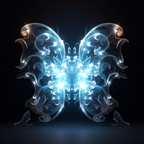Futuristic glowing LED rorschach organism