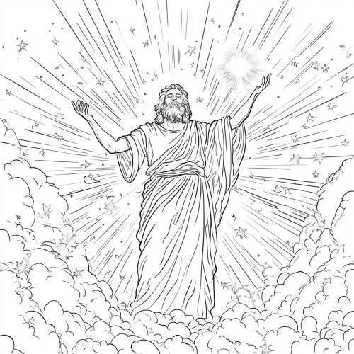 Cartoon God Coloring Page Balance