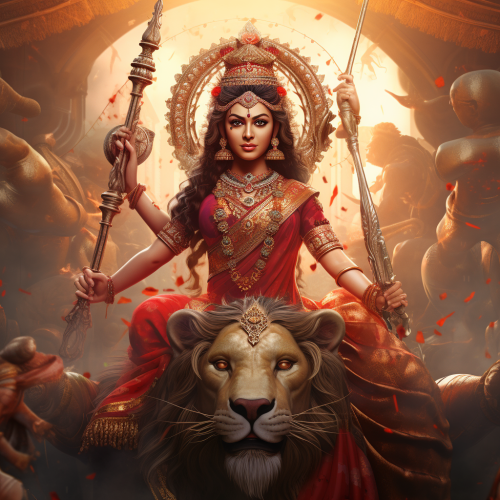 Beautiful depiction of Goddess Durga during Navratri