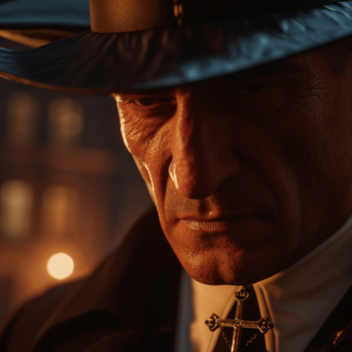 Close-up of Cross Necklace in Godfather Mafia Adventure Game Close-up of Cross Necklace in Godfather Mafia Adventure Game