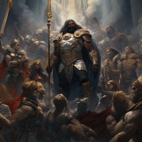 Mighty gods ready to battle