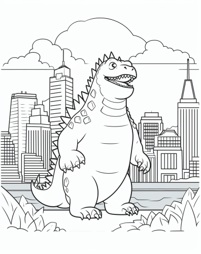 Godzilla coloring page for kids