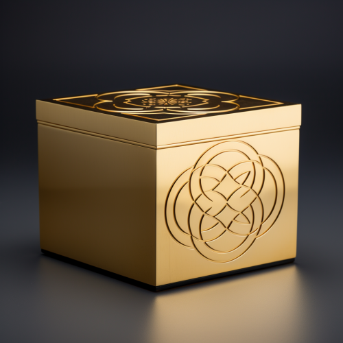 Stylish gold box logo design