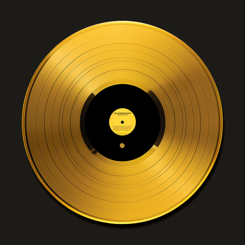 Minimal gold disk record vinyl