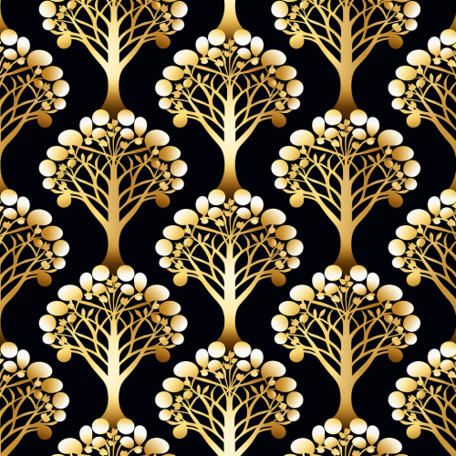 Minimalistic gold tree pattern