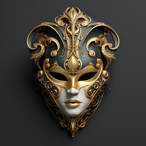Beautiful Venetian mask with gold decorations