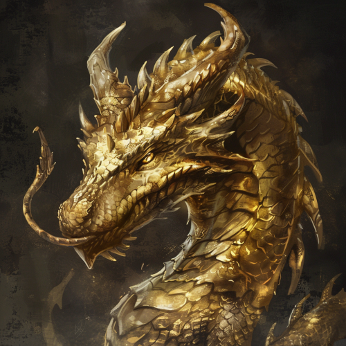 Gold pseudodragon with one horn
