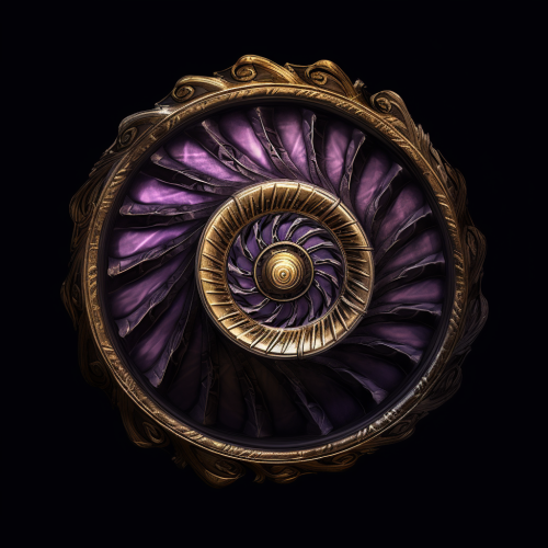 Mysterious gold-purple spiral staircase