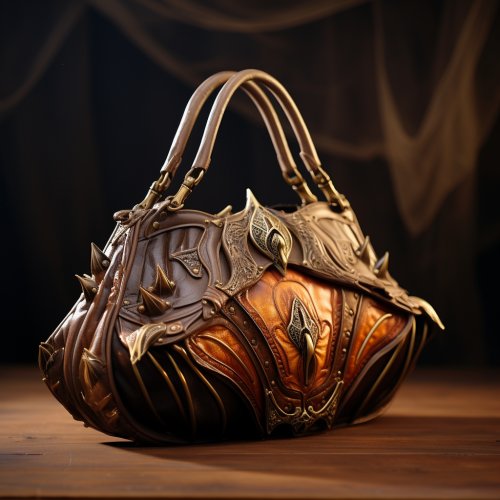 Stylish golden V-shaped handbag