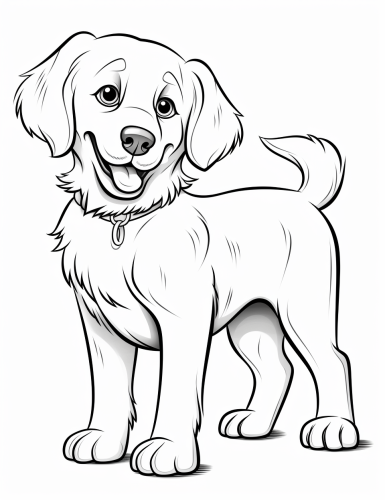 Golden Retriever Dog Coloring Page Golden Retriever Dog Coloring Page