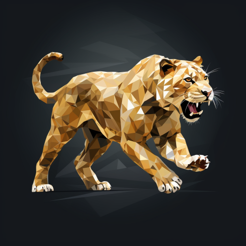 Golden Sabertooth Tiger Flat Art