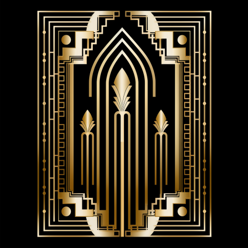 Beautiful Golden Art Deco Border