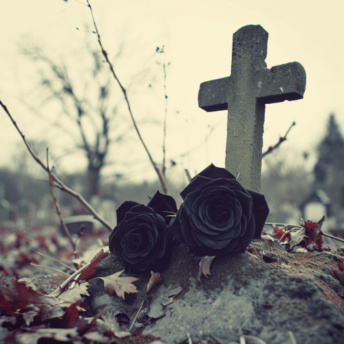 Gone Away Black Roses Grave Flowers