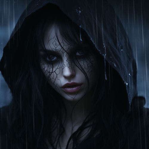 Beautiful goth girl embracing her dark soul