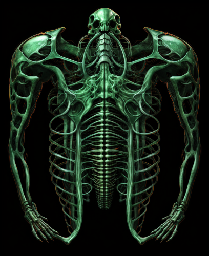 Gothic green weirdcore skeleton ribs