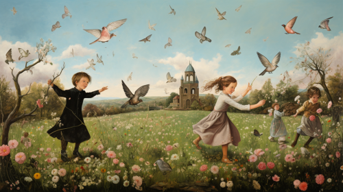 Children Playing in Meadows