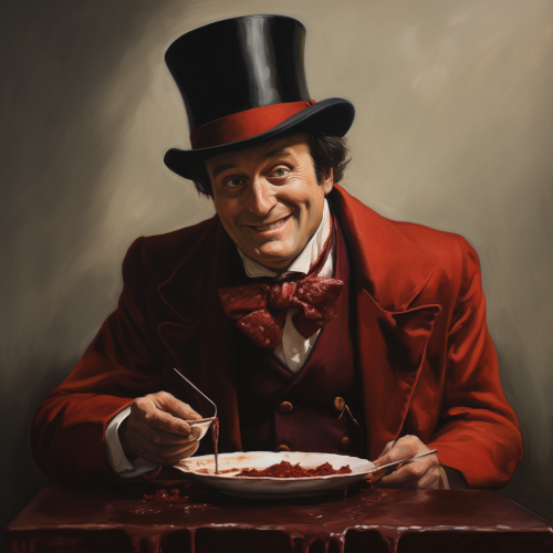 Elegant gourmond savoring decadent melted chocolate delight