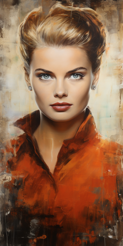 Portrait of Grace Kelly in Encaustic