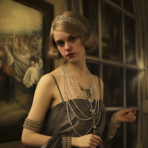 Gracie Dzienny at a formal party in 1915