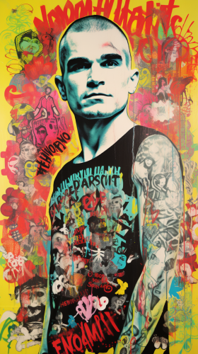 Pop Art Graffiti Collage with Concert Posters