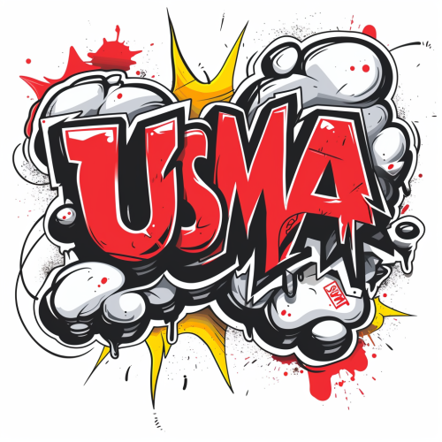 USMA graffiti red black sticker cartoon