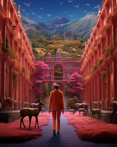 Colorful fashion collection on Grand Budapest Hotel runway