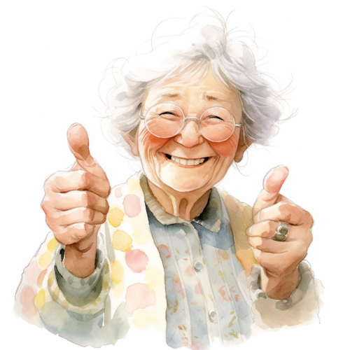 Smiling grandmother giving thumbs up Smiling grandmother giving thumbs up