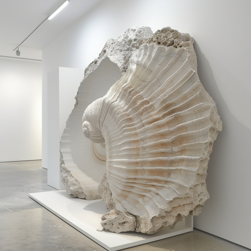 White limestone mollusks sculpture gallery