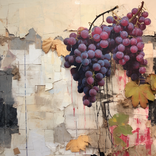 Closeup of Grape Patchwork Grocery Art