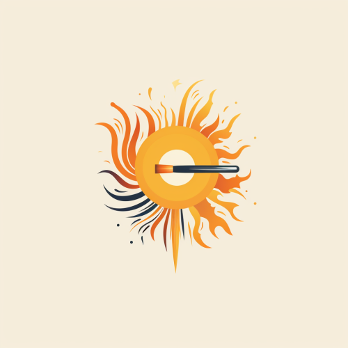 Sun, Brush, and Graphic Design Elements