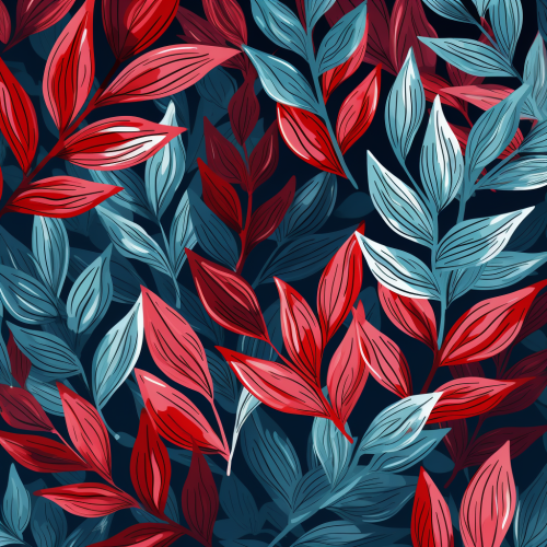 Colorful leaves on blue background