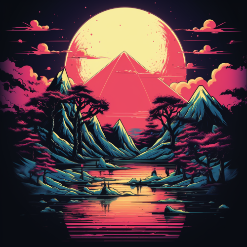 Stylish graphic tshirt design with Japanese retrowave theme Stylish graphic tshirt design with Japanese retrowave theme