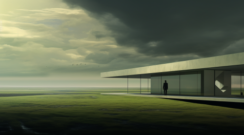 Serene house by grass field