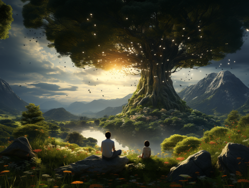 People enjoying a picnic in a grassy field