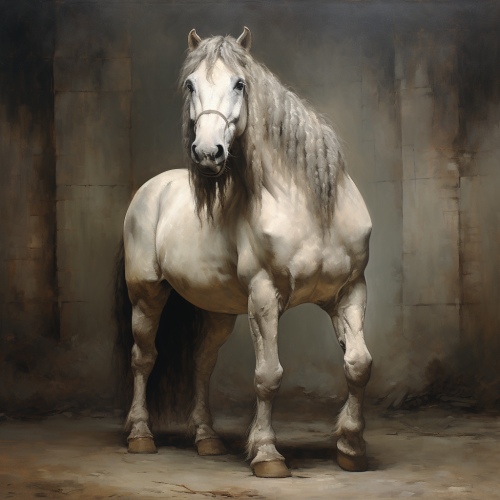 Beautiful gray clydesdale horse portrait