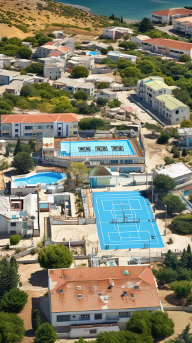 A breathtaking view of a school in Greece