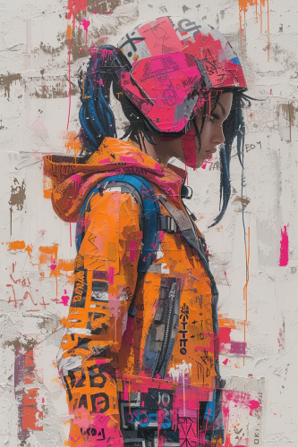 Greek Female Warrior Graffiti Art