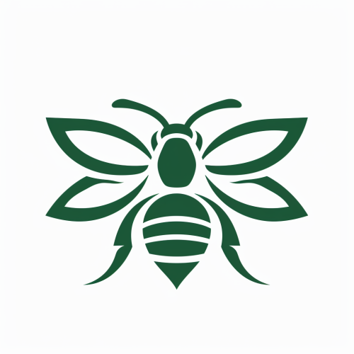 Simple Green Bee Symbol Art