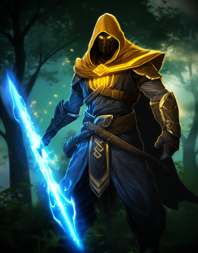 Cat in Black and Gold Leather Armor