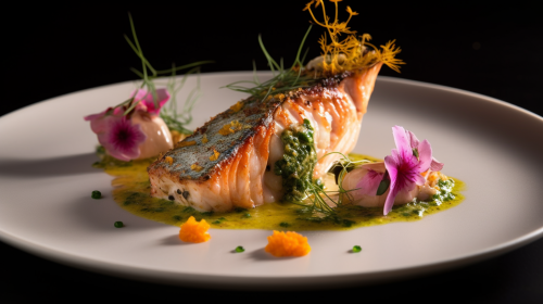 Grilled Fish with Coral Herb Butter Grilled Fish with Coral Herb Butter