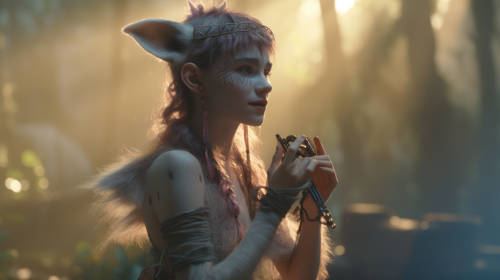 Image of Grimes as Cute Faun Dancing