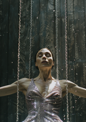 Cybernetic nun dancing with digital prayers