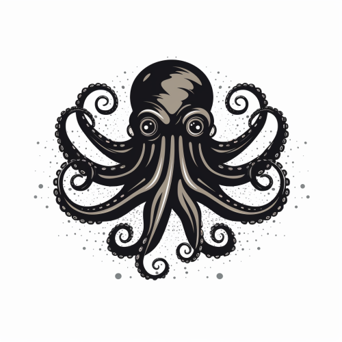 Black and white octopus jazz illustration Black and white octopus jazz illustration