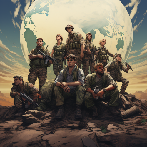 Illustration of vets protecting the earth