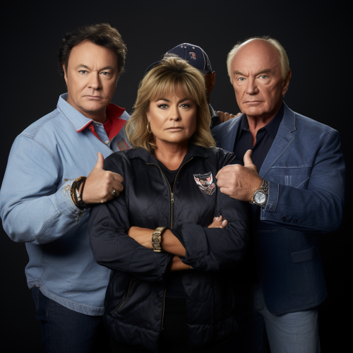 Eddie Bravo, Tucker Carlson, Bill O'Reilly, and Roseanne Barr in group photo