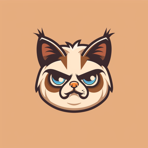 Grumpy Chubby Cat CindyCat Logo
