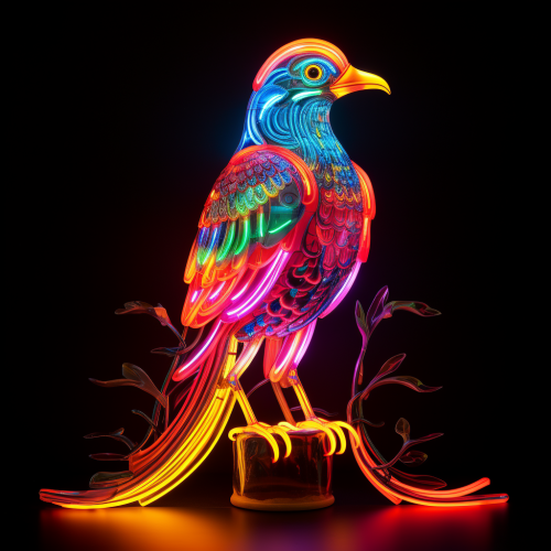 Beautiful Guatemalan Quetzal Bird Neon Light