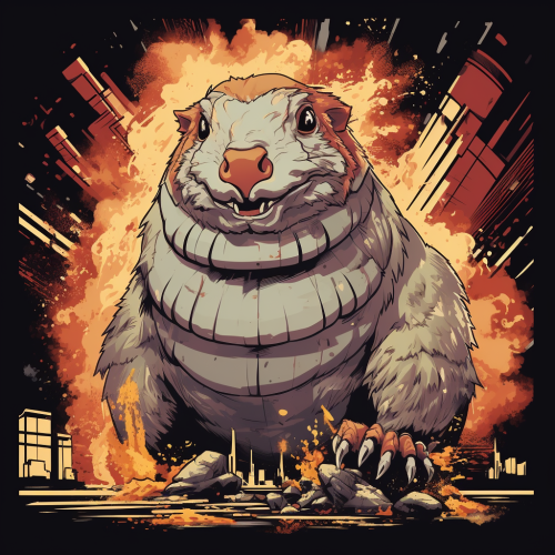 Adorable Guinea Pig Godzilla Combination